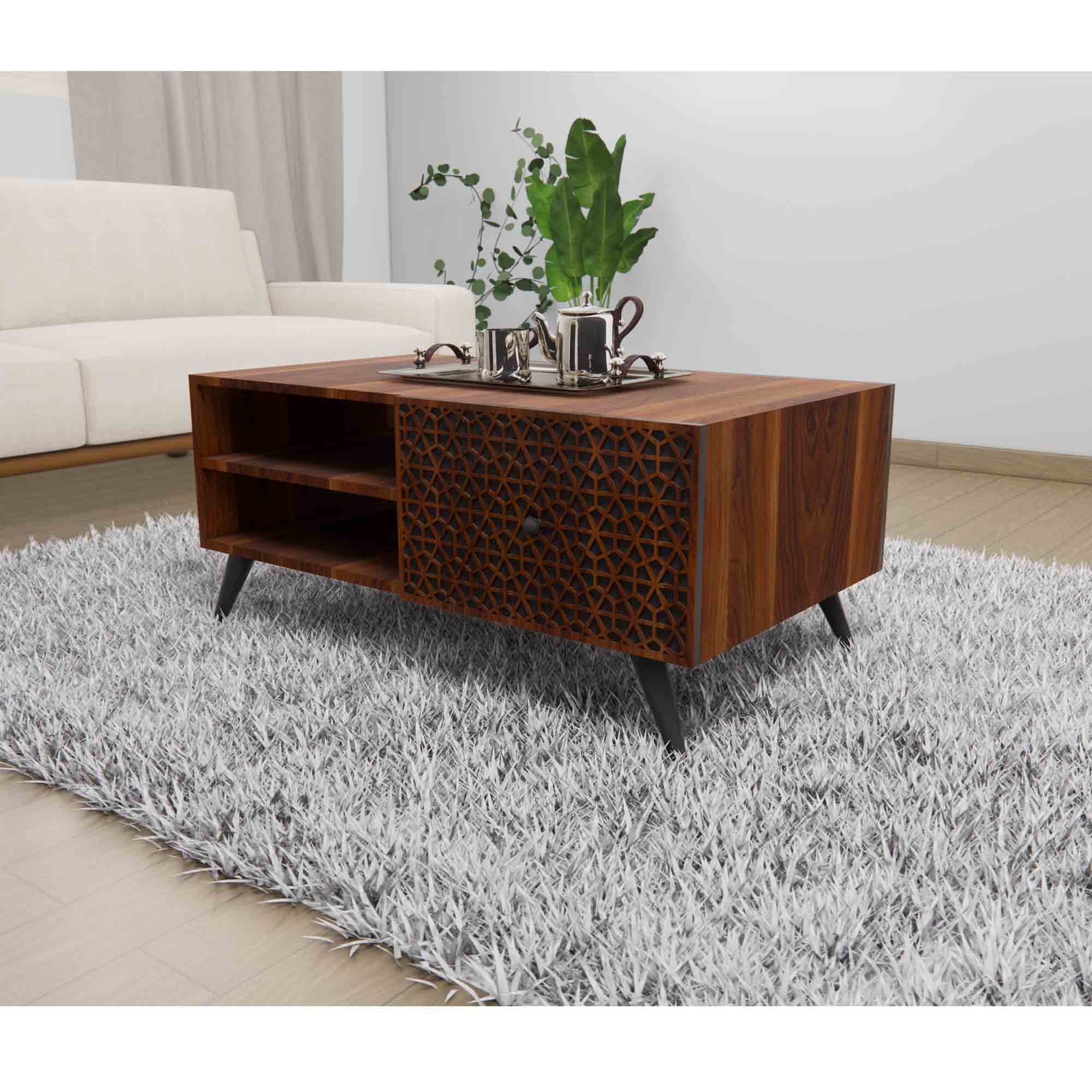 Classic brown coffee table