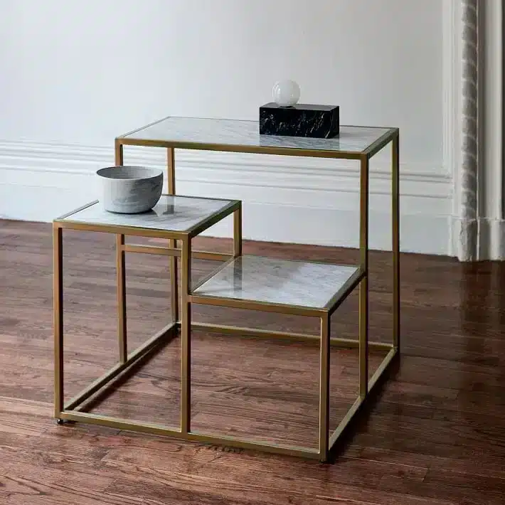 Golden metal salon table
