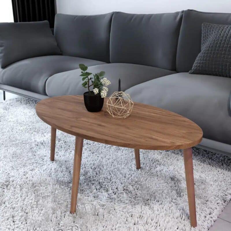 Oval Wooden Living Room Table - Woplek Furniture