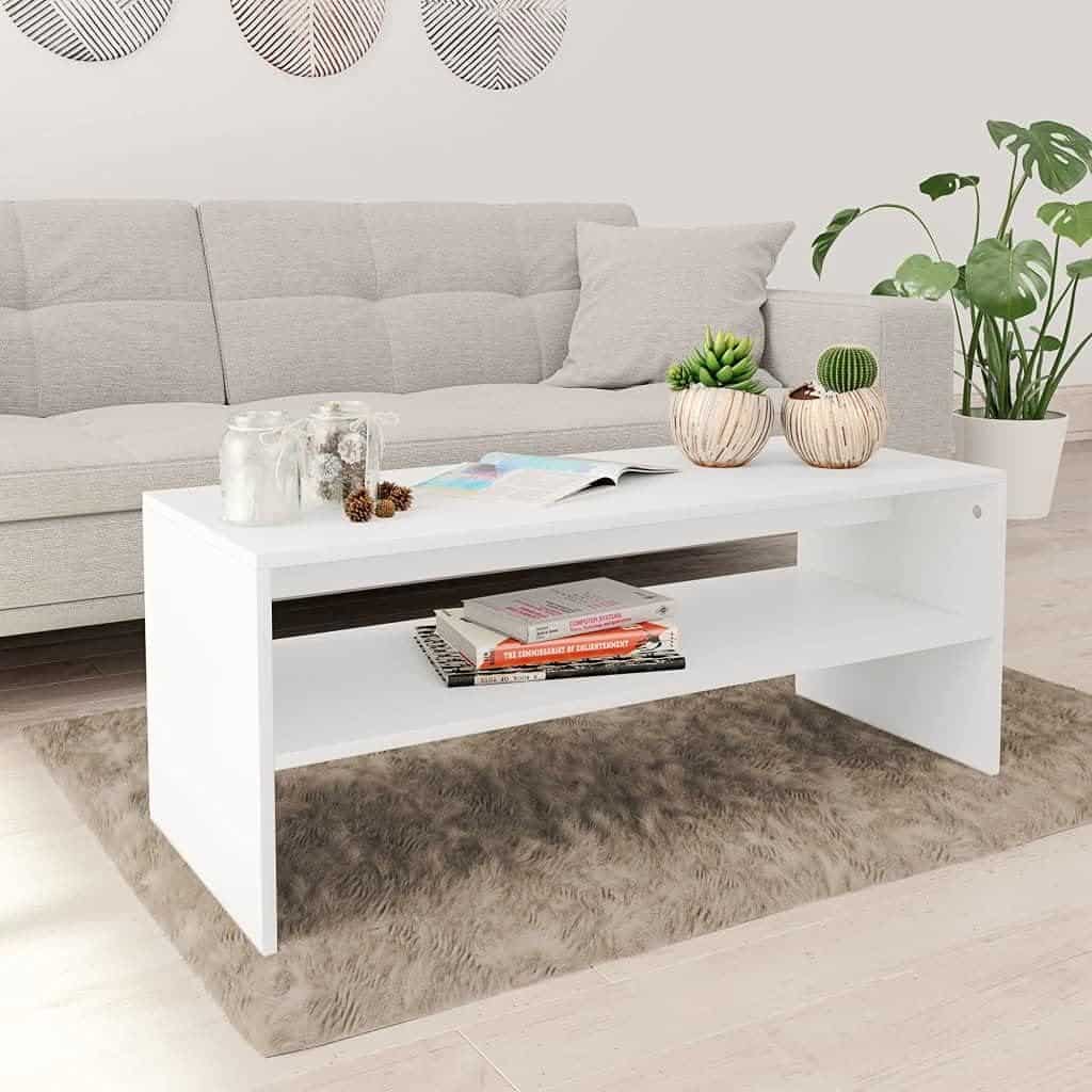 Rectangular wooden coffee table